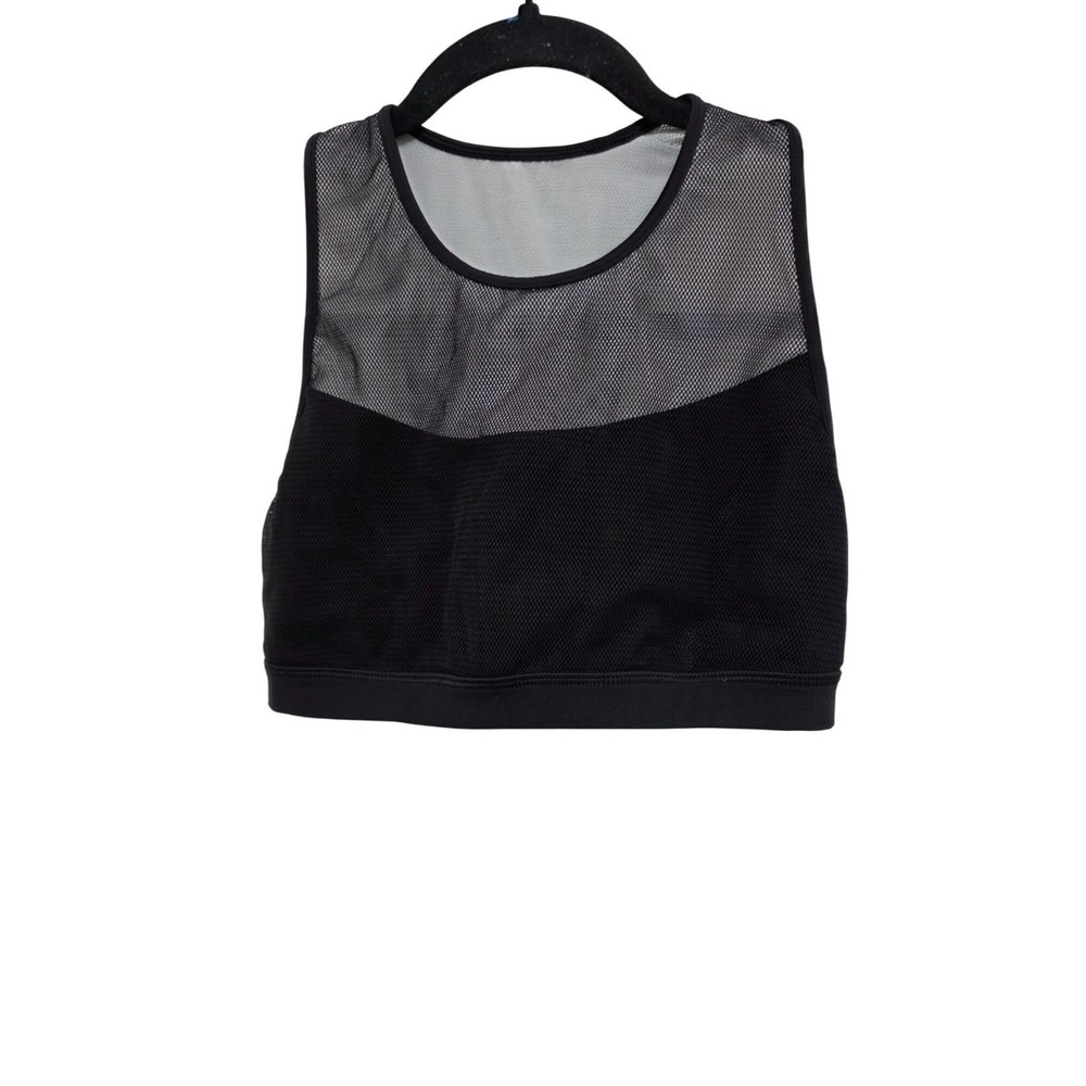 Lululemon Kaomi Women's  Black Mesh Racerback Sports Bra‎ Size 4 Sheer Design